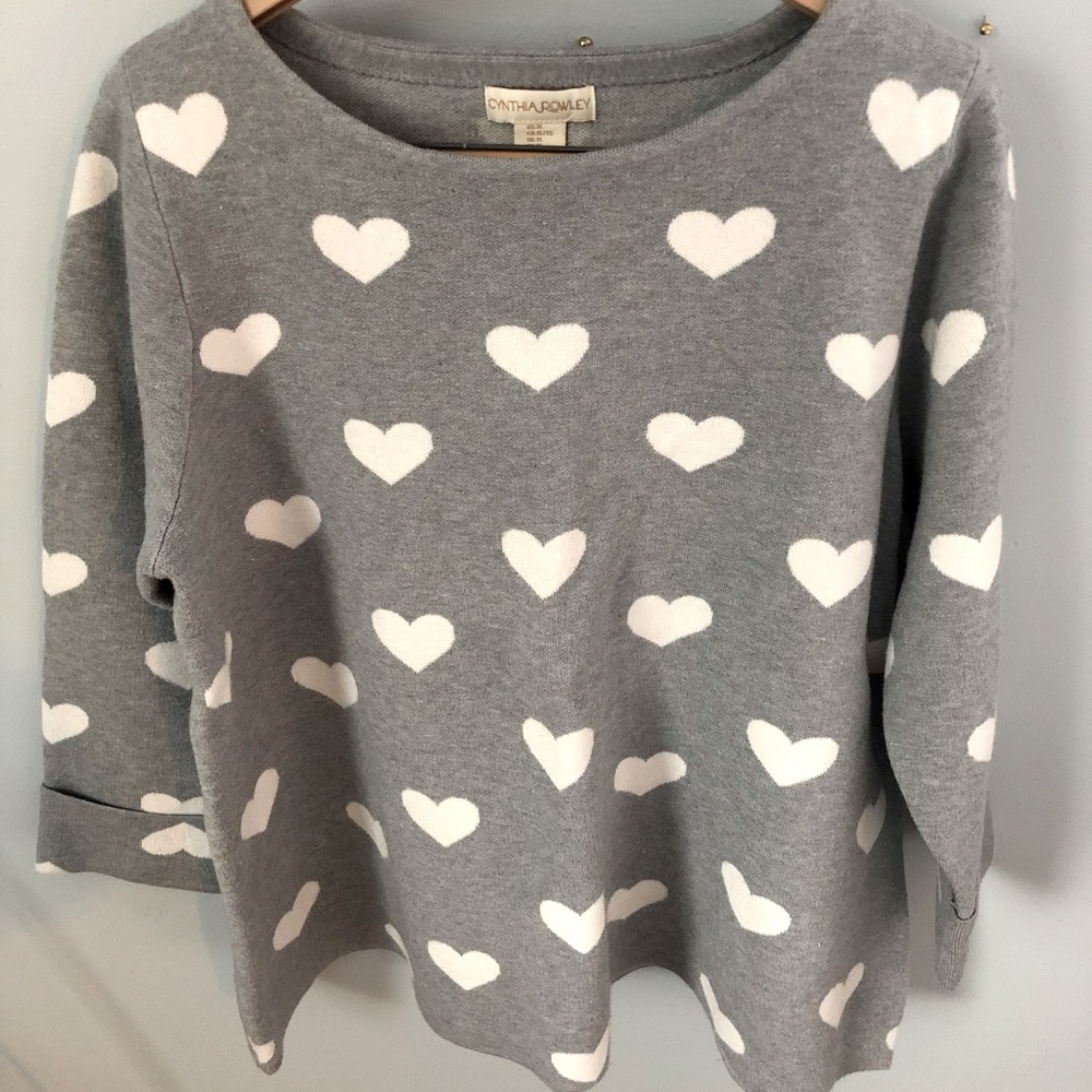 Cynthia Rowley Heart Sweater XL